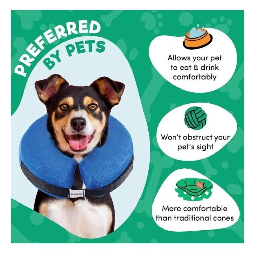 XL Protective Inflatable Collar for Dogs and Cats - Soft Pet Recovery Collar